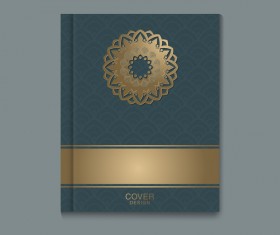 Ornate book cover template vectors 01