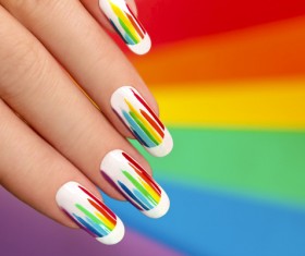 Painted Patch nail art Stock Photo 01