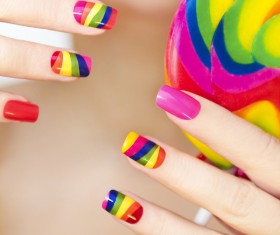 Painted Patch nail art Stock Photo 02