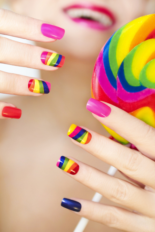 Painted Patch nail art Stock Photo 02 free download