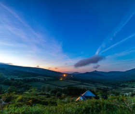 Peaceful hill countryside landsc Stock Photo
