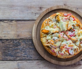 Pizza with seafood Stock Photo 01