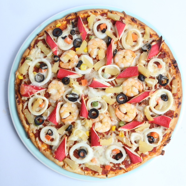 Pizza with seafood Stock Photo 02