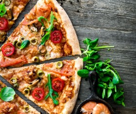 Pizza with seafood Stock Photo 03