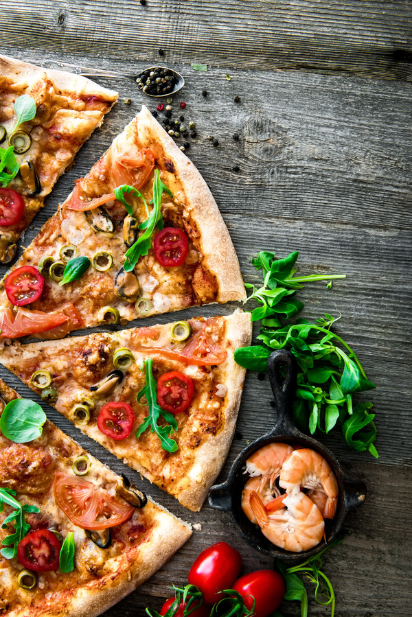 Pizza with seafood Stock Photo 03