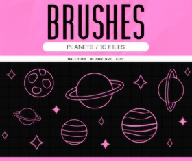 Planets Photoshop Brushes set