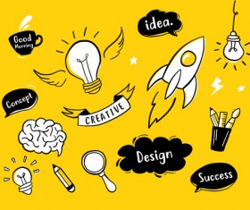 Process hand drawn designed vector