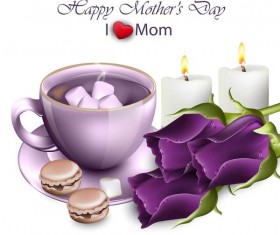 Purple flower with mothers day background vector