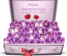 Purple rose with box and mother day vector
