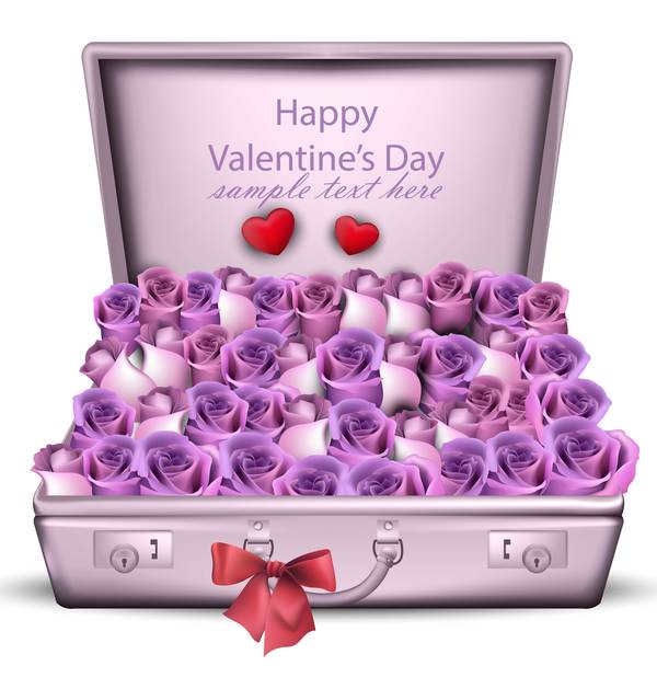 Purple rose with box and mother day vector
