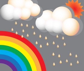 Rainbow with rainy season vector illustration