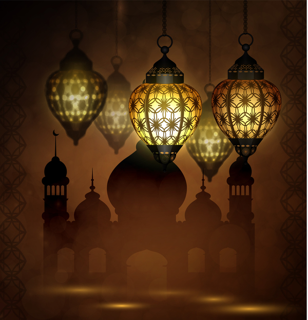 Ramadan Kareem greeting card vectors set 04