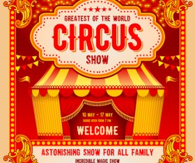 Red carnival poster template vector