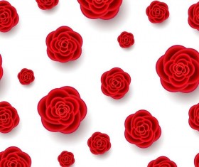 Red flower seamless pattern vector