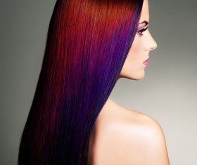 Red long hair woman Stock Photo 01