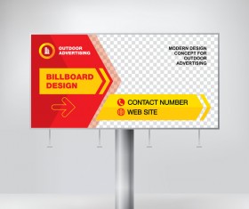 Red outdoor advertising billboard template vector 01