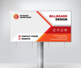 Red outdoor advertising billboard template vector 04
