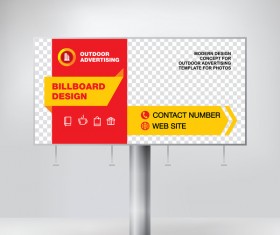 Red outdoor advertising billboard template vector 06