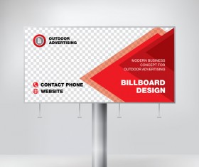 Red outdoor advertising billboard template vector 08