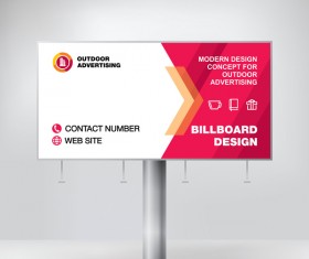 Red outdoor advertising billboard template vector 10