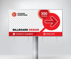 Red outdoor advertising billboard template vector 11