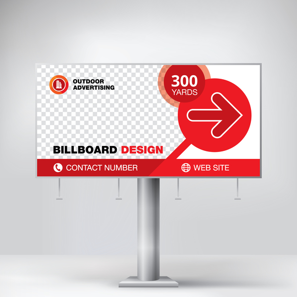 Red outdoor advertising billboard template vector 11
