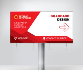 Red outdoor advertising billboard template vector 12