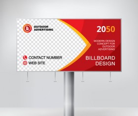 Red outdoor advertising billboard template vector 13