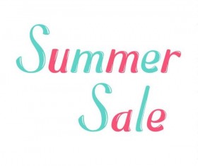 Red with green summer sale text design vector