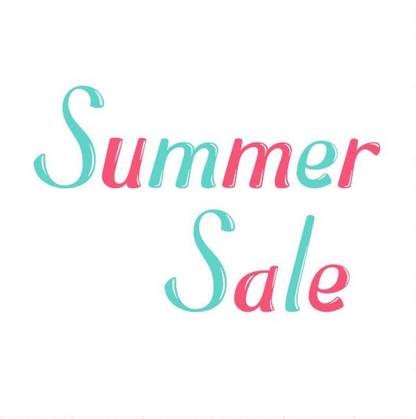 Red with green summer sale text design vector