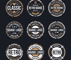 Retro badge template vectors 01