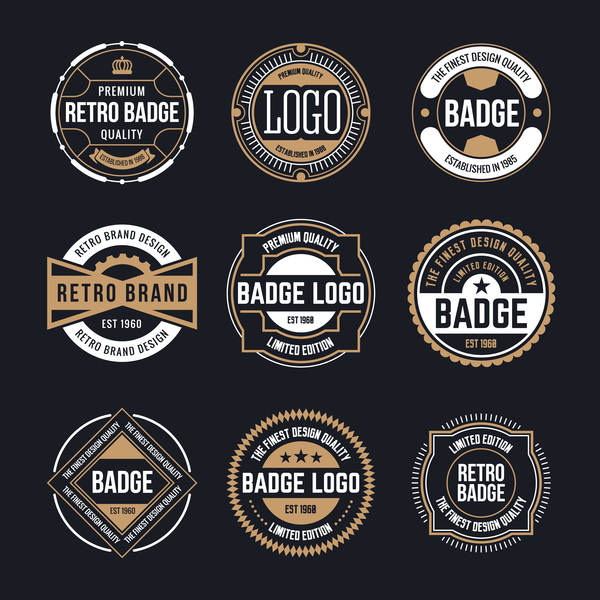 Retro badge template vectors 02