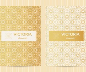 Seamless golden pattern vector designs 02