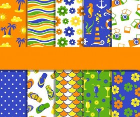 Seamless summer patterns vector material 01
