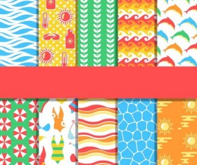 Seamless summer patterns vector material 02