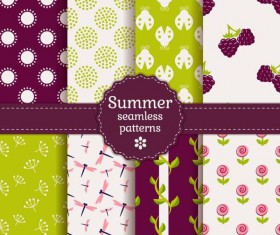 Seamless summer patterns vector material 03