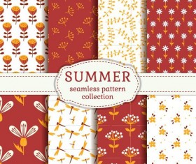 Seamless summer patterns vector material 05