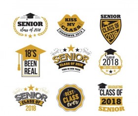 Senior class 2018 labels vector