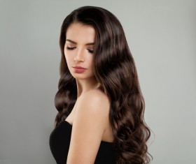 Shawl curls beautiful girl Stock Photo 02