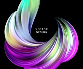 Shiny wavy abstract with black background vector