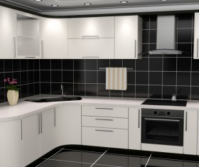 Simple Open kitchen Stock Photo 02