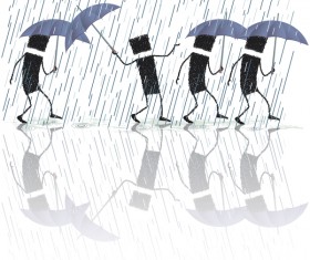 Singing in the rain cartoon vector