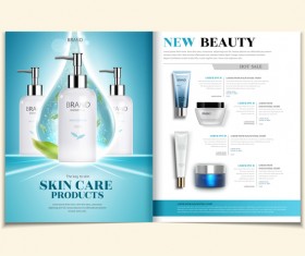 Skin care cosmetic AD template vector