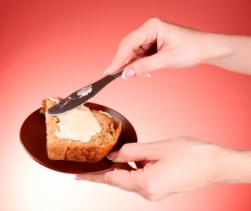 Smear cheese bread slices Stock Photo 01