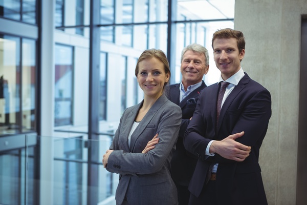 Smiling business people Stock Photo