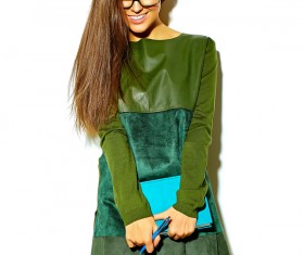 Smiling girl dressed in bright clothes Stock Photo 06