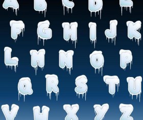 Snow alphaber with numbers vector material