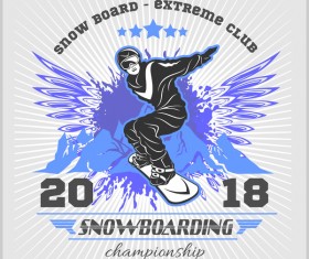 Snowboarding poster template design vector 02