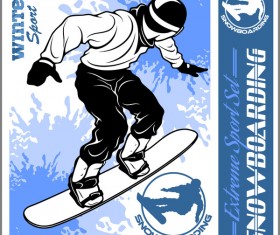Snowboarding poster template design vector 06