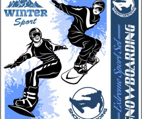 Snowboarding poster template design vector 07
